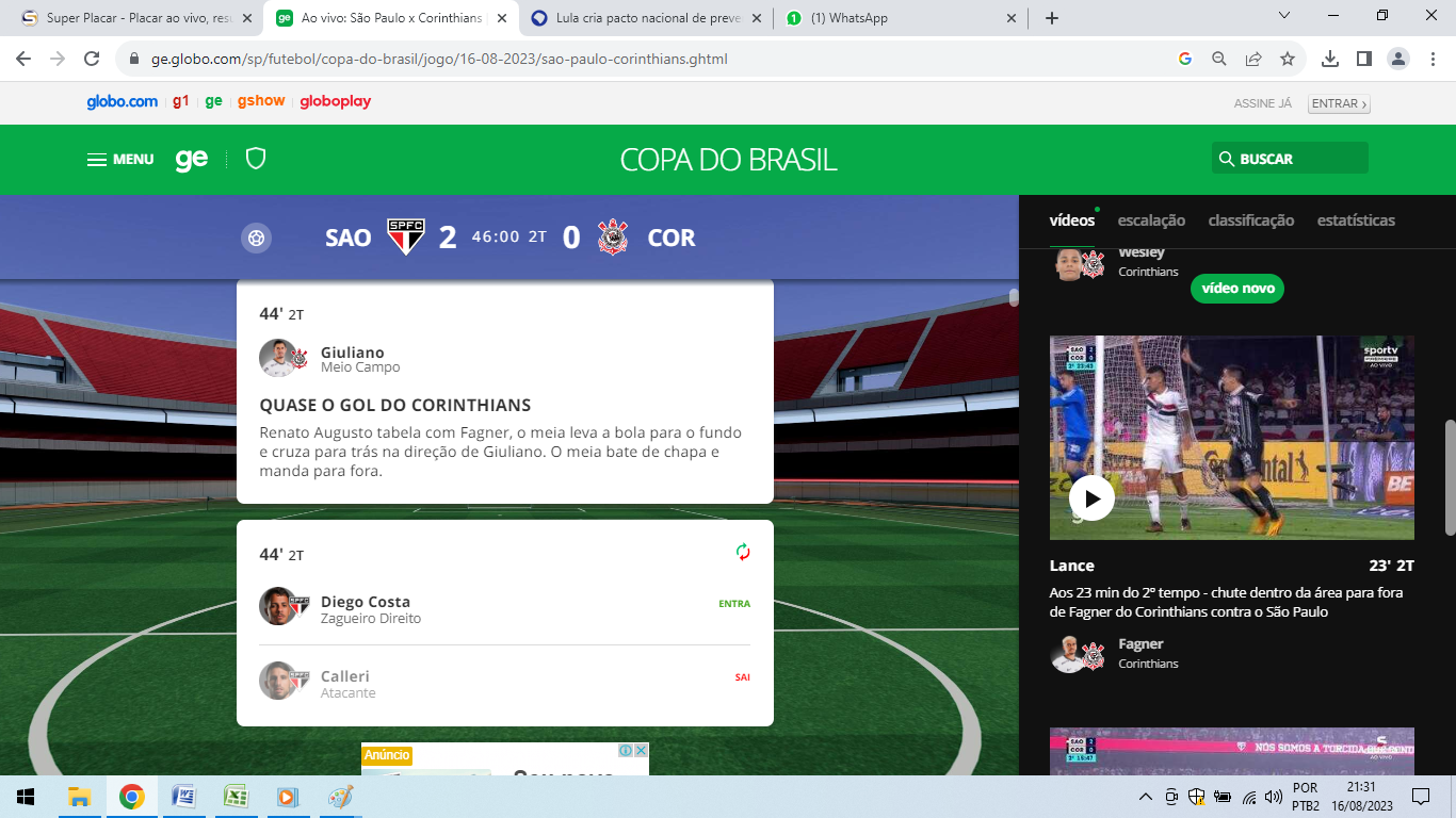 ​São Paulo na final da Copa do Brasil